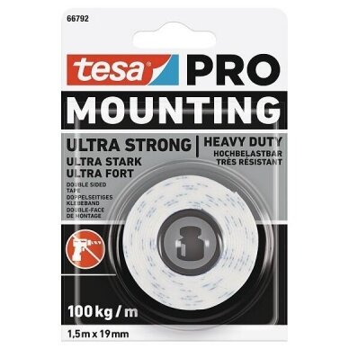 tesa Mounting PRO Ultra Strong stipri dvipusė j.  1,5:19 2