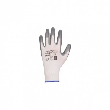 Work gloves coated with nitrile white / gray