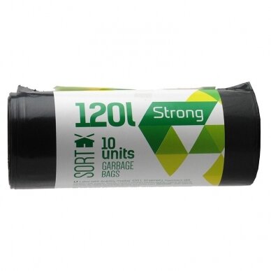 Maišai šiukšlėms LDPE 120 L, 35mk, 10 vnt