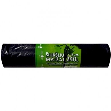 Maišai šiukšlėms LDPE 240 L, 50mk, 5vnt