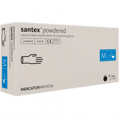 Latex gloves with powder Santex, 100 pcs 1