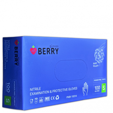 Disposable nitrile gloves, Berry Violet Soft Touch 100pcs 1