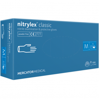 Vienkartinės nitrilinės pirštinės, Nitrylex Classic 100vnt 1