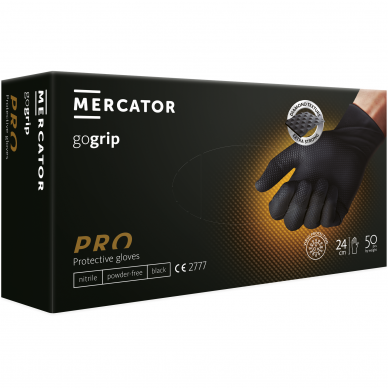 Disposable nitrile gloves, extended Ideal Grip + black, 50pcs