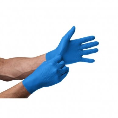 Disposable nitrile gloves, extended Ideal Grip + blue, 50pcs  2