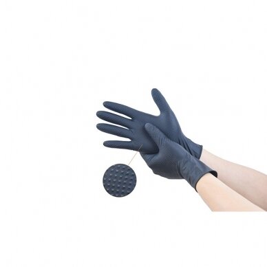 Disposable nitrile gloves, extended Berry Diamond black, 50pcs 3