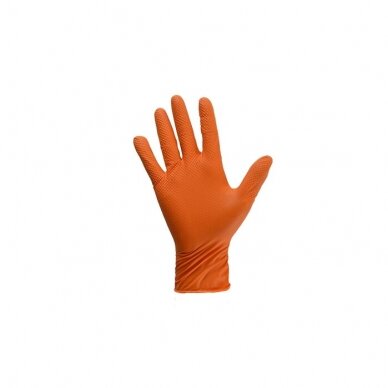 Disposable nitrile gloves, extended Berry Diamond orange, 50pcs 1