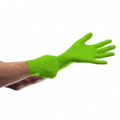 Disposable nitrile gloves, extended Ideal Grip +green, 50pcs 1