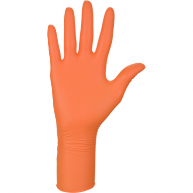 Disposable nitrile gloves thick, orange, 100 pcs